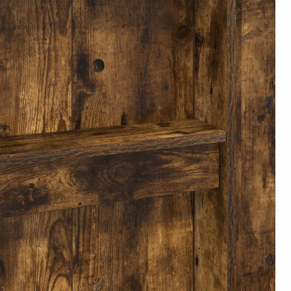 Loft Bed Frame with Desk Smoked Oak 90 x 190 cm Engineered Wood