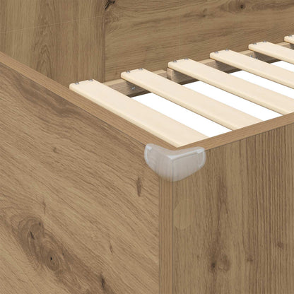 Loft Bed Frame with Desk with Storage Artisan Oak 90 x 190 cm