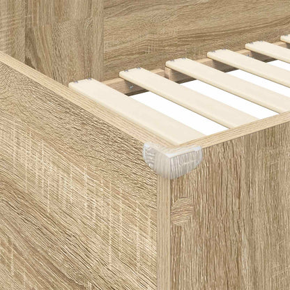 Loft Bed Frame with Desk Sonoma Oak 90 x 200 cm Engineered Wood