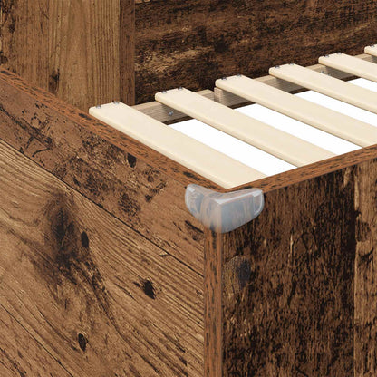 Loft Bed Frame with Desk Old Wood 90 x 200 cm Engineered Wood