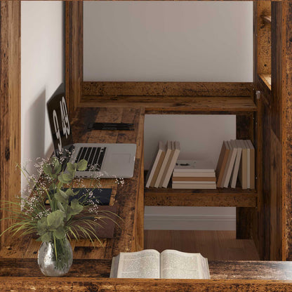 Loft Bed Frame with Desk Old Wood 90 x 200 cm Engineered Wood