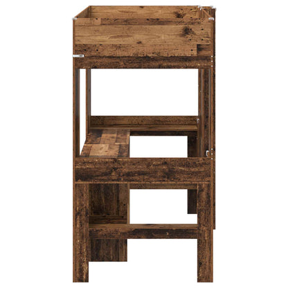 Loft Bed Frame with Desk Old Wood 90 x 200 cm Engineered Wood