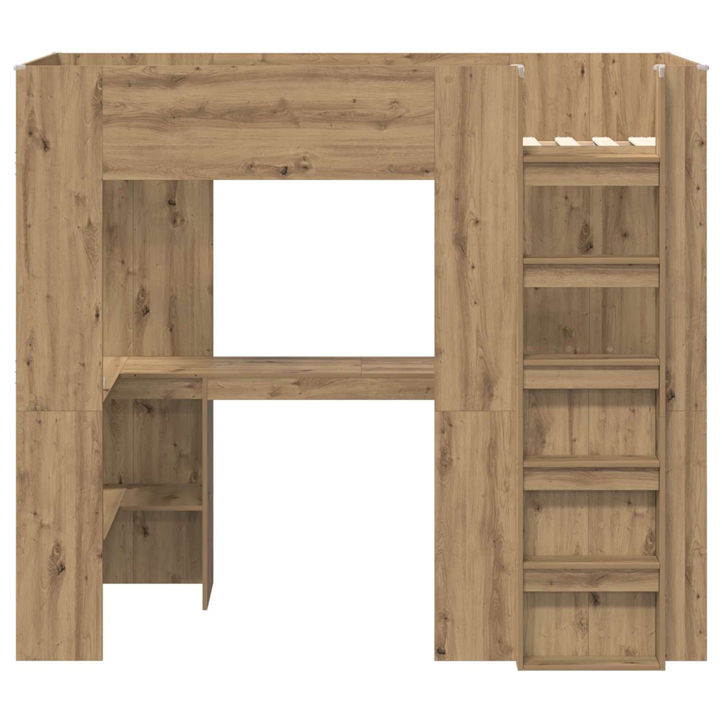 Loft Bed Frame with Desk with Storage Artisan Oak 90 x 200 cm