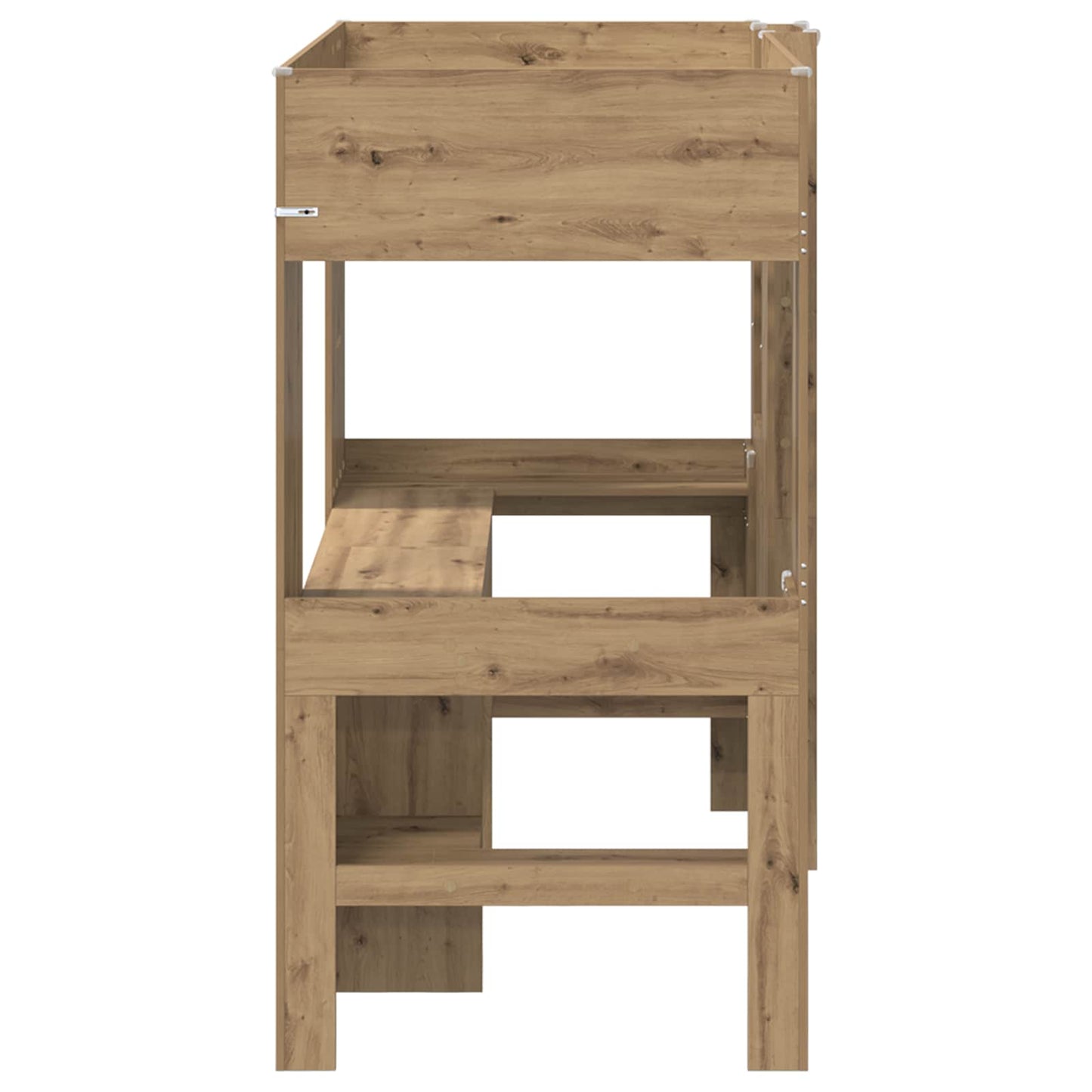 Loft Bed Frame with Desk with Storage Artisan Oak 90 x 200 cm