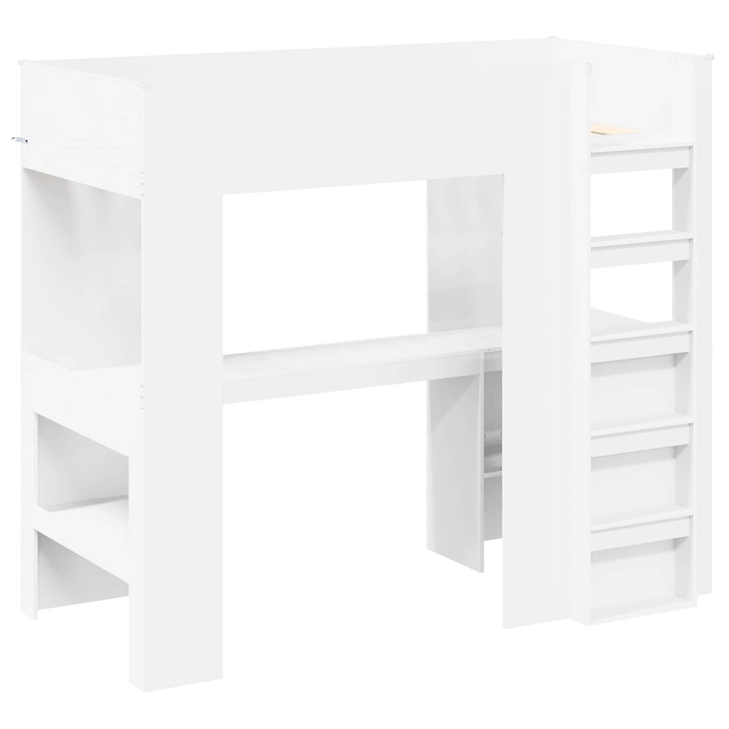 Loft Bed Frame with Desk White 100 x 200 cm Engineered Wood