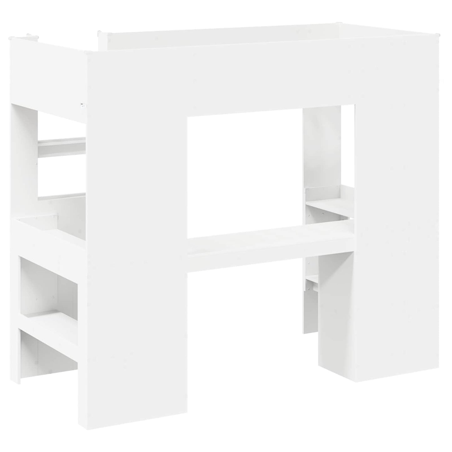 Loft Bed Frame with Desk White 100 x 200 cm Engineered Wood