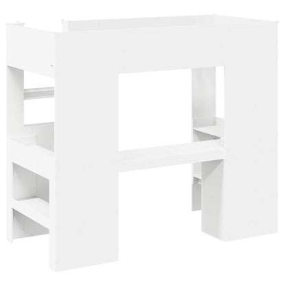 Loft Bed Frame with Desk White 100 x 200 cm Engineered Wood