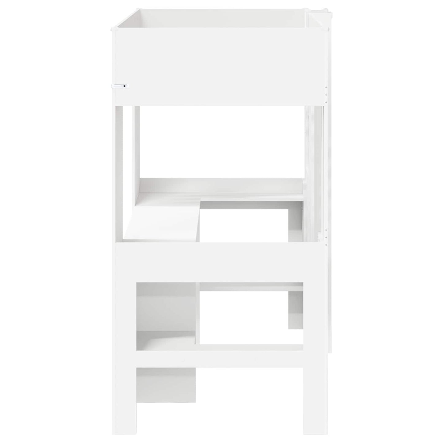 Loft Bed Frame with Desk White 100 x 200 cm Engineered Wood