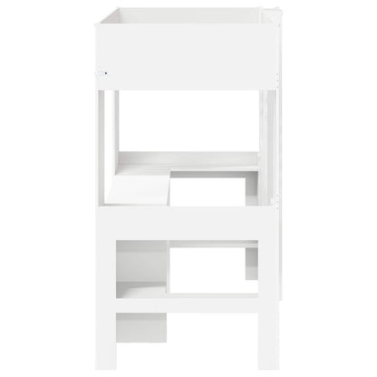 Loft Bed Frame with Desk White 100 x 200 cm Engineered Wood