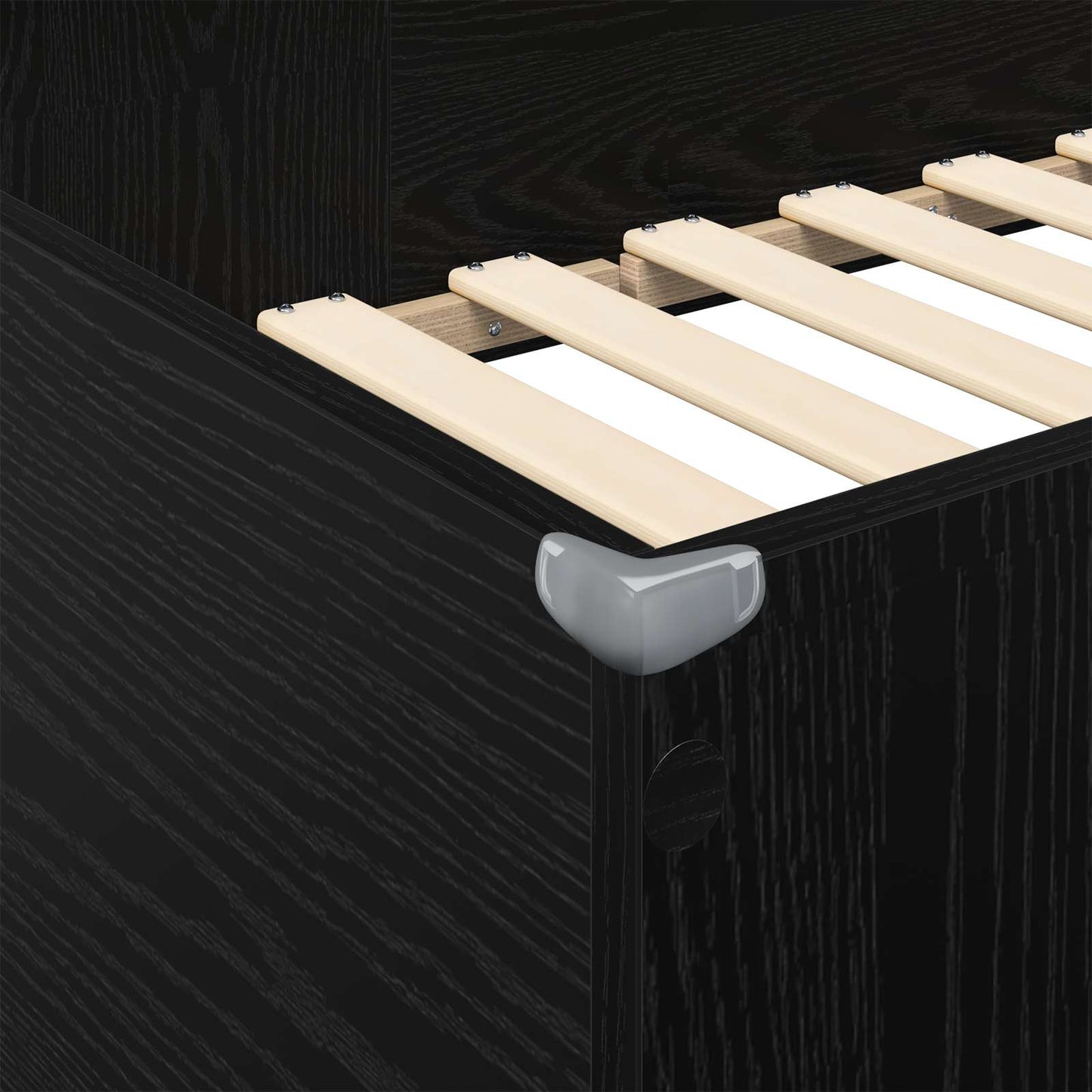 Loft Bed Frame with Desk Black Oak 100 x 200 cm Engineered Wood