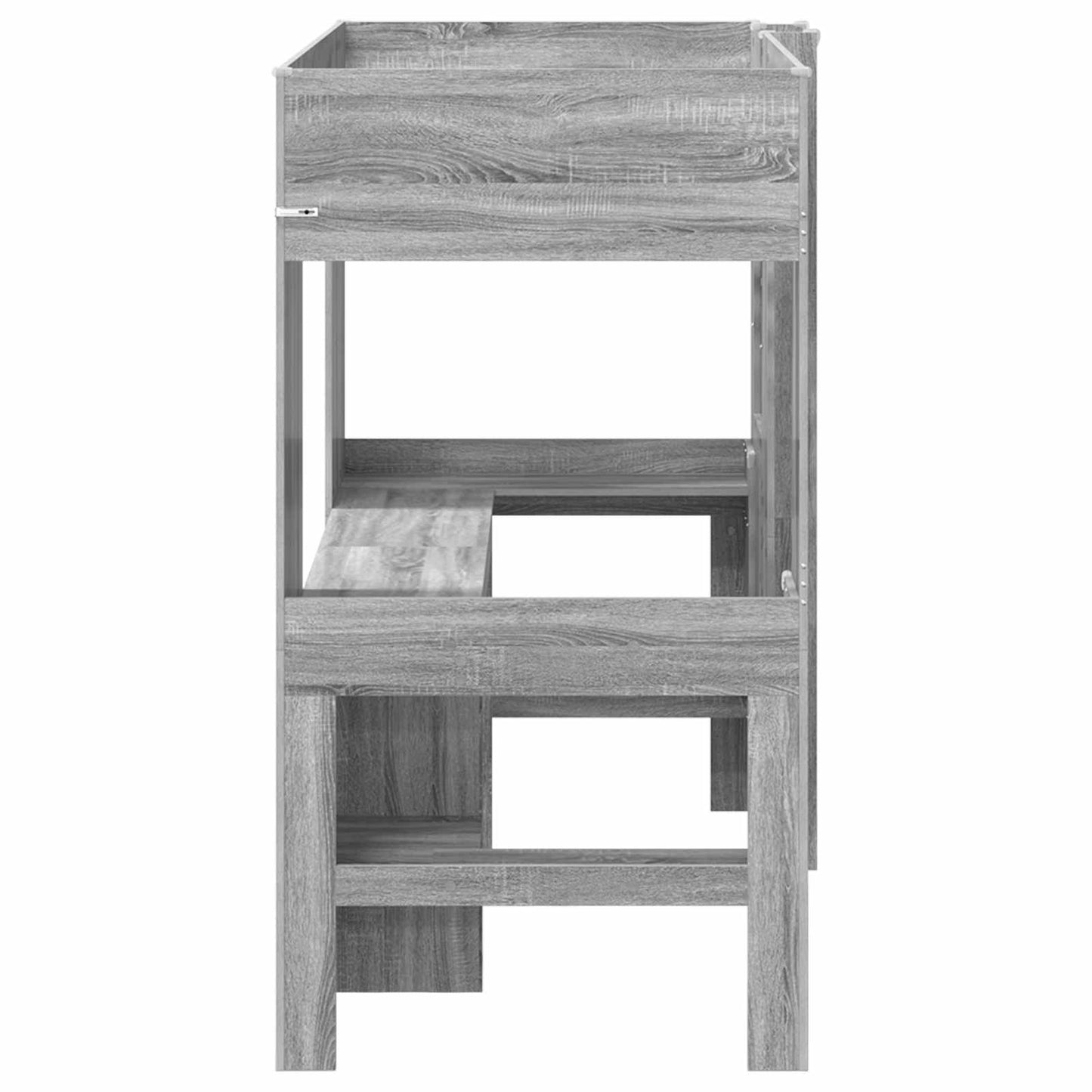 Loft Bed Frame with Desk with Storage Grey Sonoma 100 x 200 cm