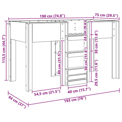 Bunk Bed for Kids Old Wood 75 x 190 cm Engineered wood