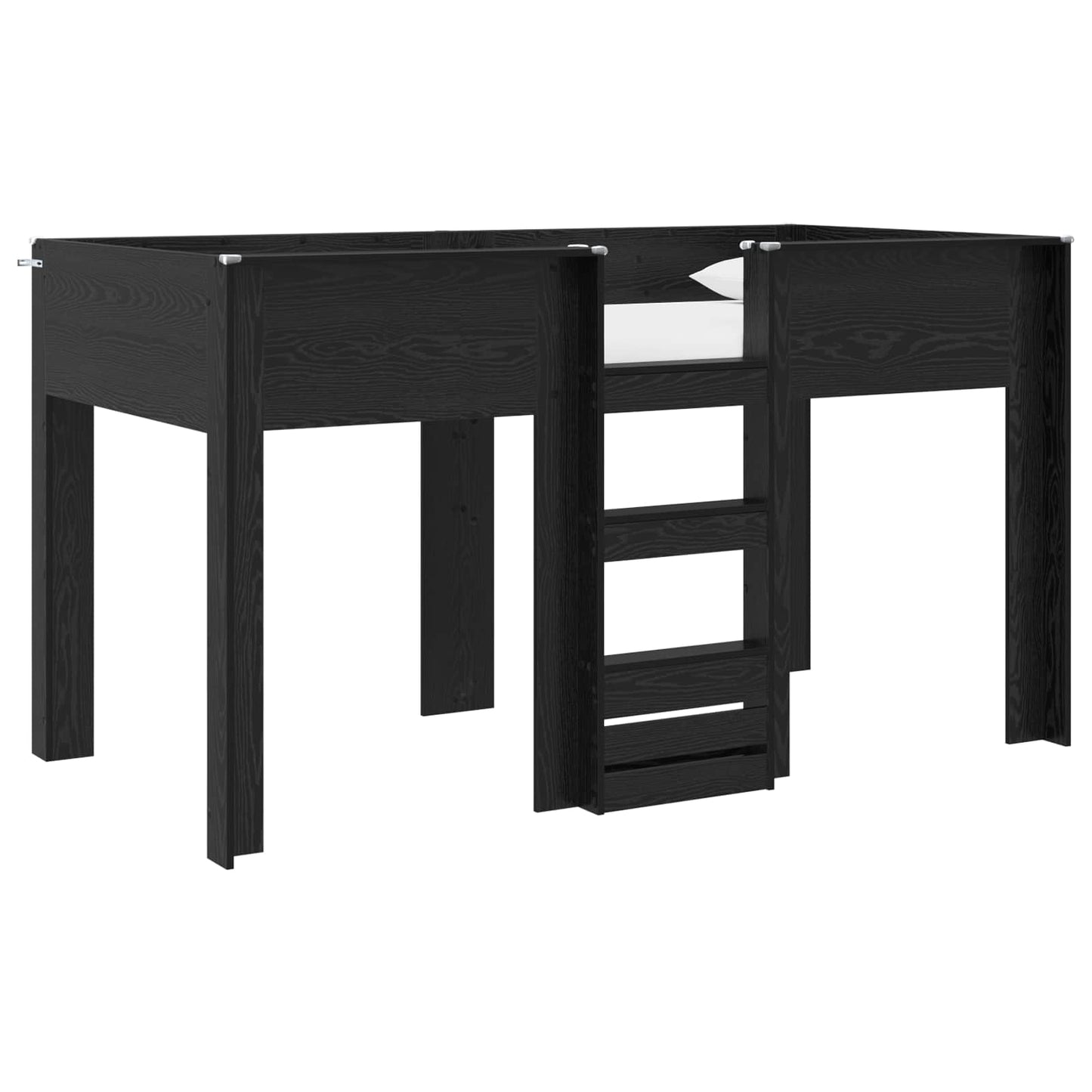 Bunk Bed for Kids Black Oak 90 x 190 cm Engineered wood