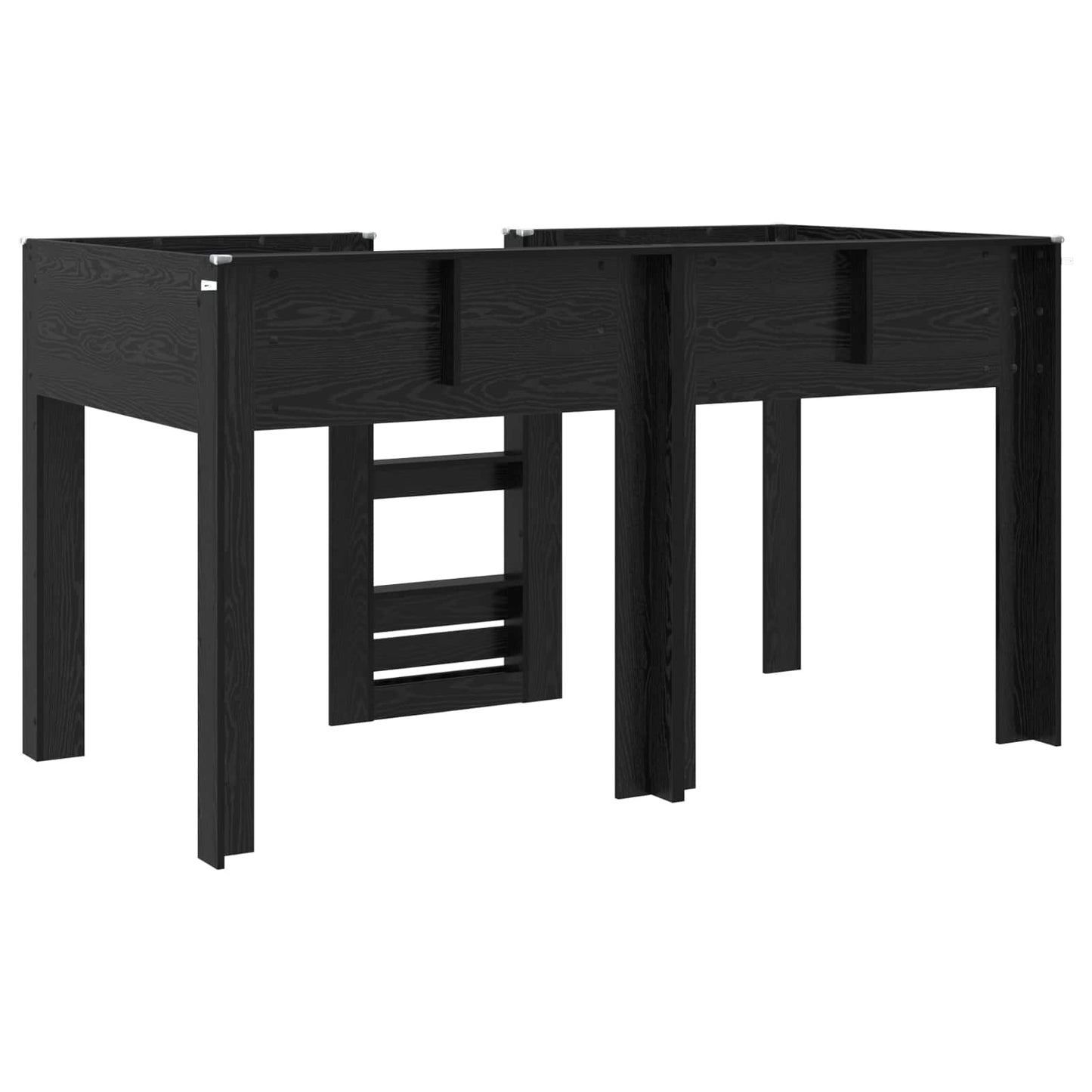 Bunk Bed for Kids Black Oak 90 x 190 cm Engineered wood