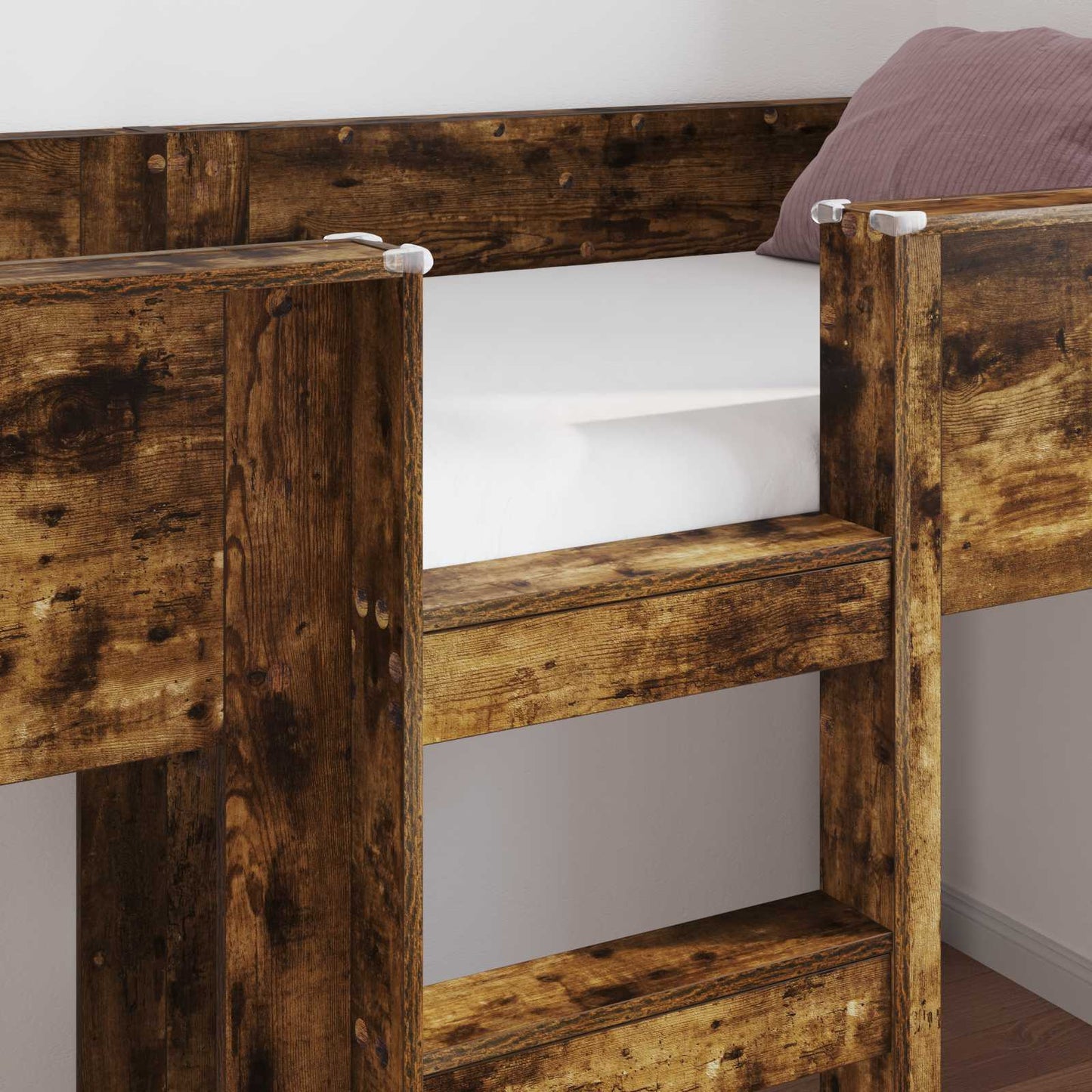 Bunk Bed for Kids Smoked Oak 90 x 190 cm Engineered wood