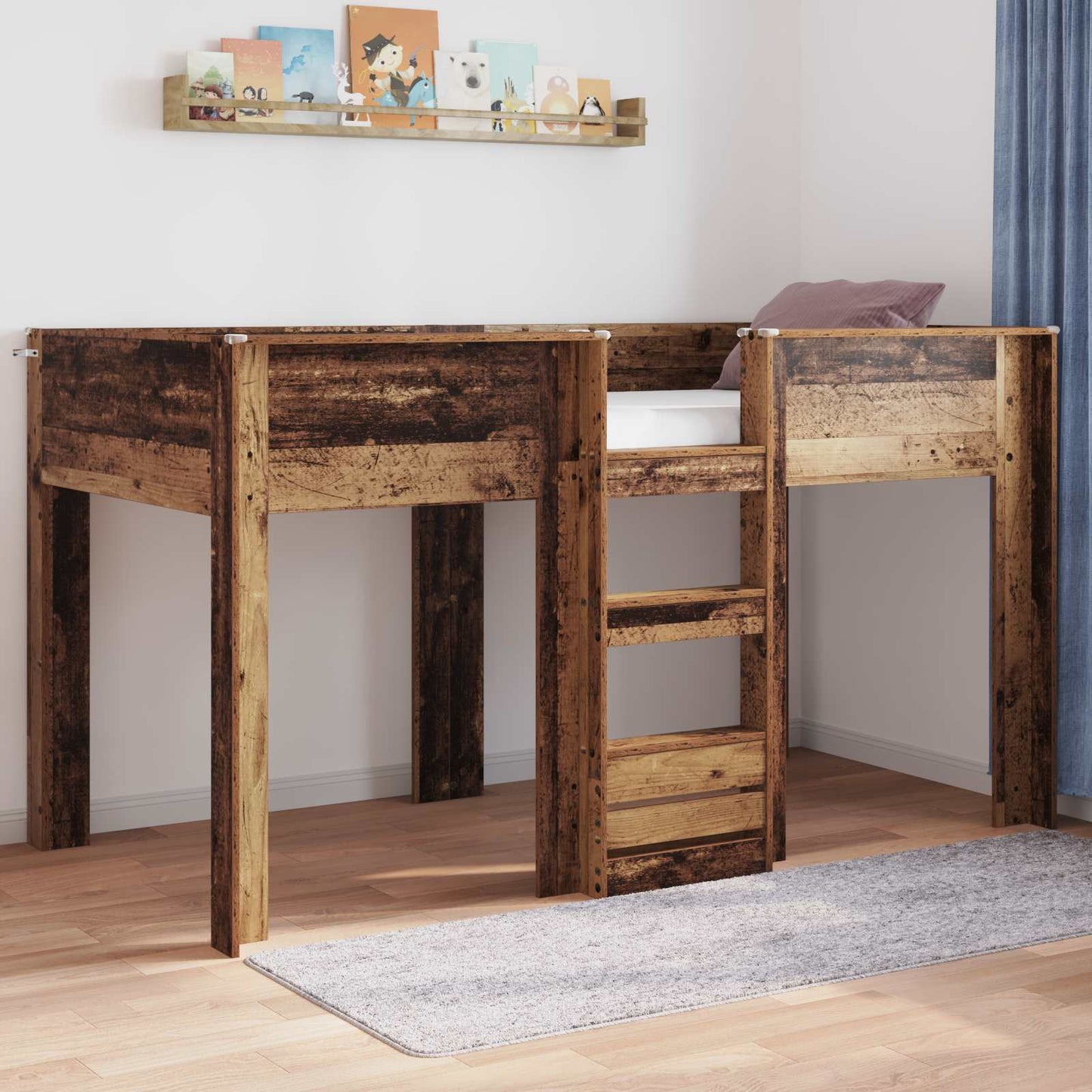 Bunk Bed for Kids Old Wood 90 x 190 cm Engineered wood