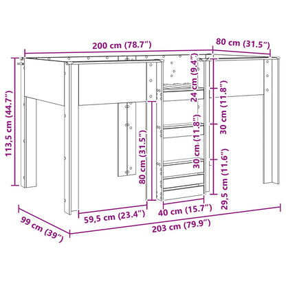 Bunk Bed for Kids Old Wood 80 x 200 cm Engineered wood