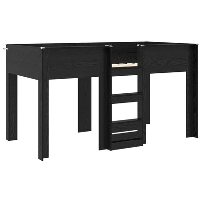 Bunk Bed for Kids Black Oak 90 x 200 cm Engineered wood
