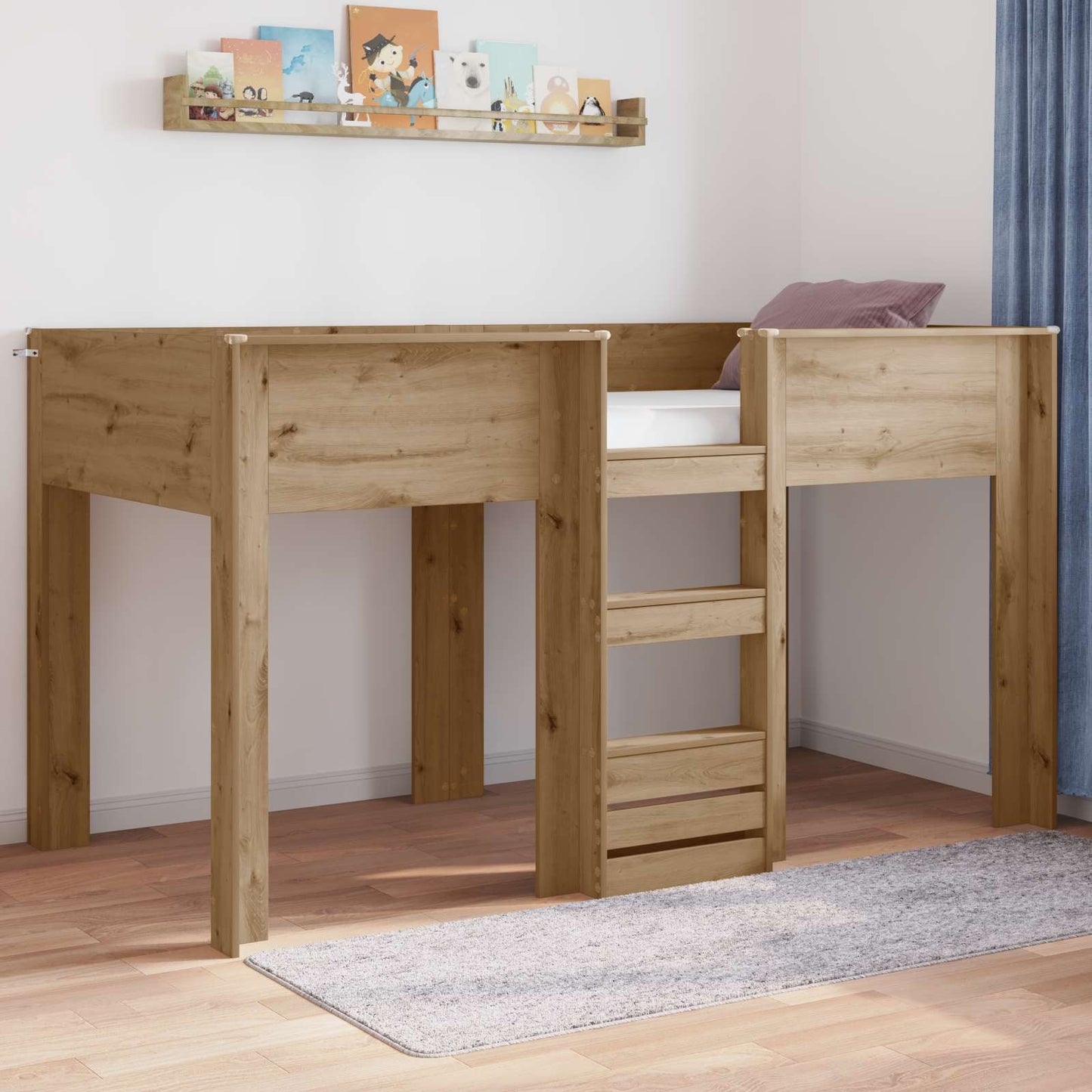 Bunk Bed for Kids Artisan Oak 90 x 200 cm Engineered wood