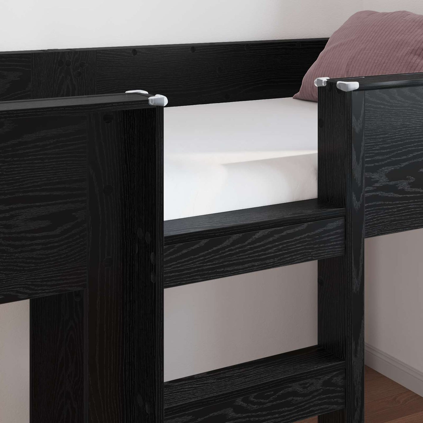Bunk Bed for Kids Black Oak 100 x 200 cm Engineered wood
