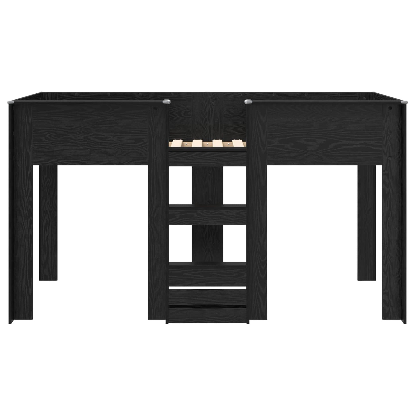 Bunk Bed for Kids Black Oak 100 x 200 cm Engineered wood