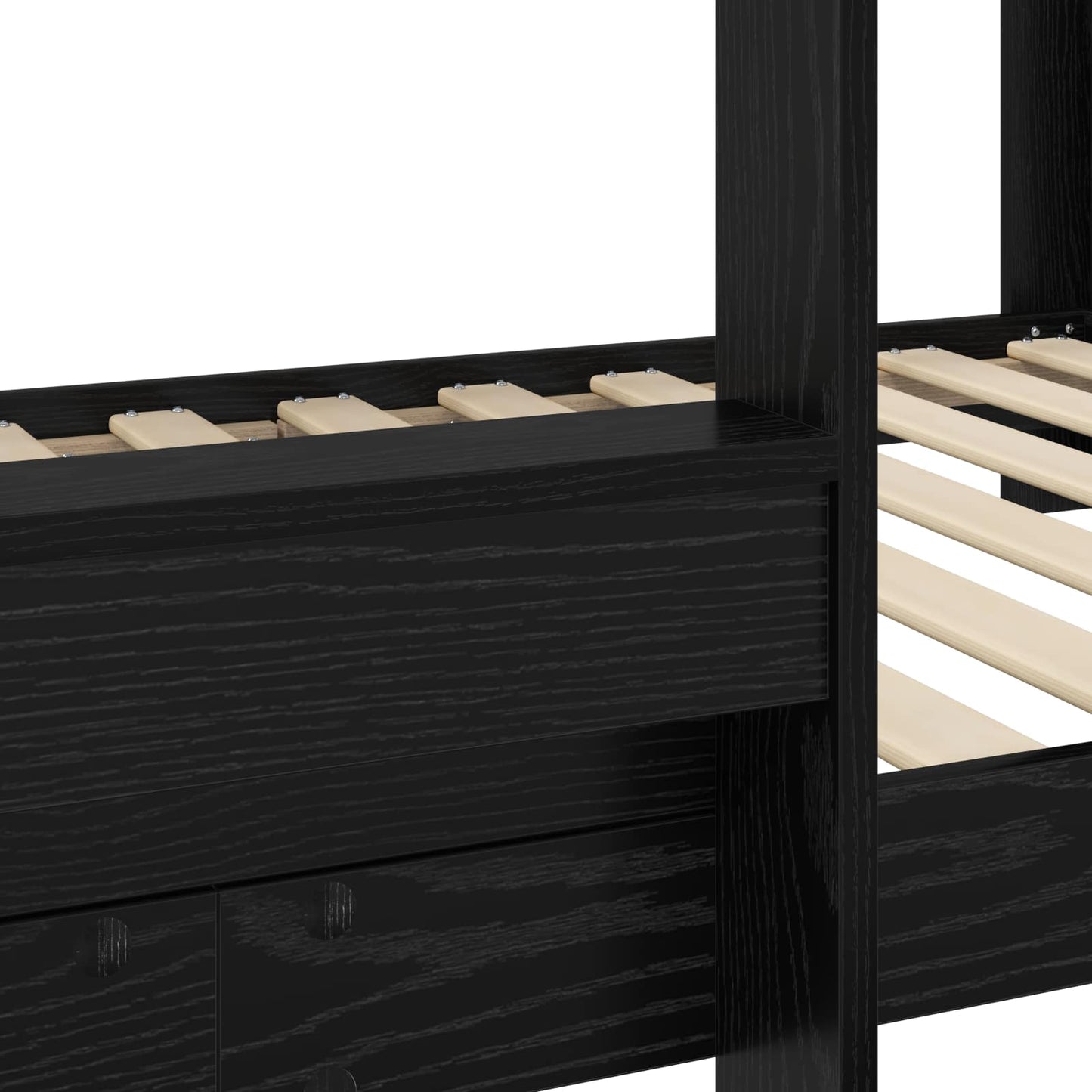 Bunk Bed for Kids Black Oak 100 x 200 cm Engineered Wood