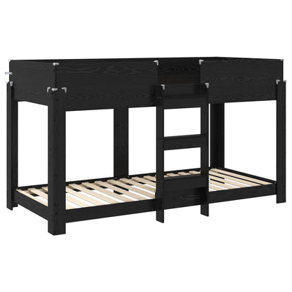 Bunk Bed for Kids Black Oak 100 x 200 cm Engineered Wood