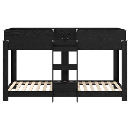 Bunk Bed for Kids Black Oak 100 x 200 cm Engineered Wood