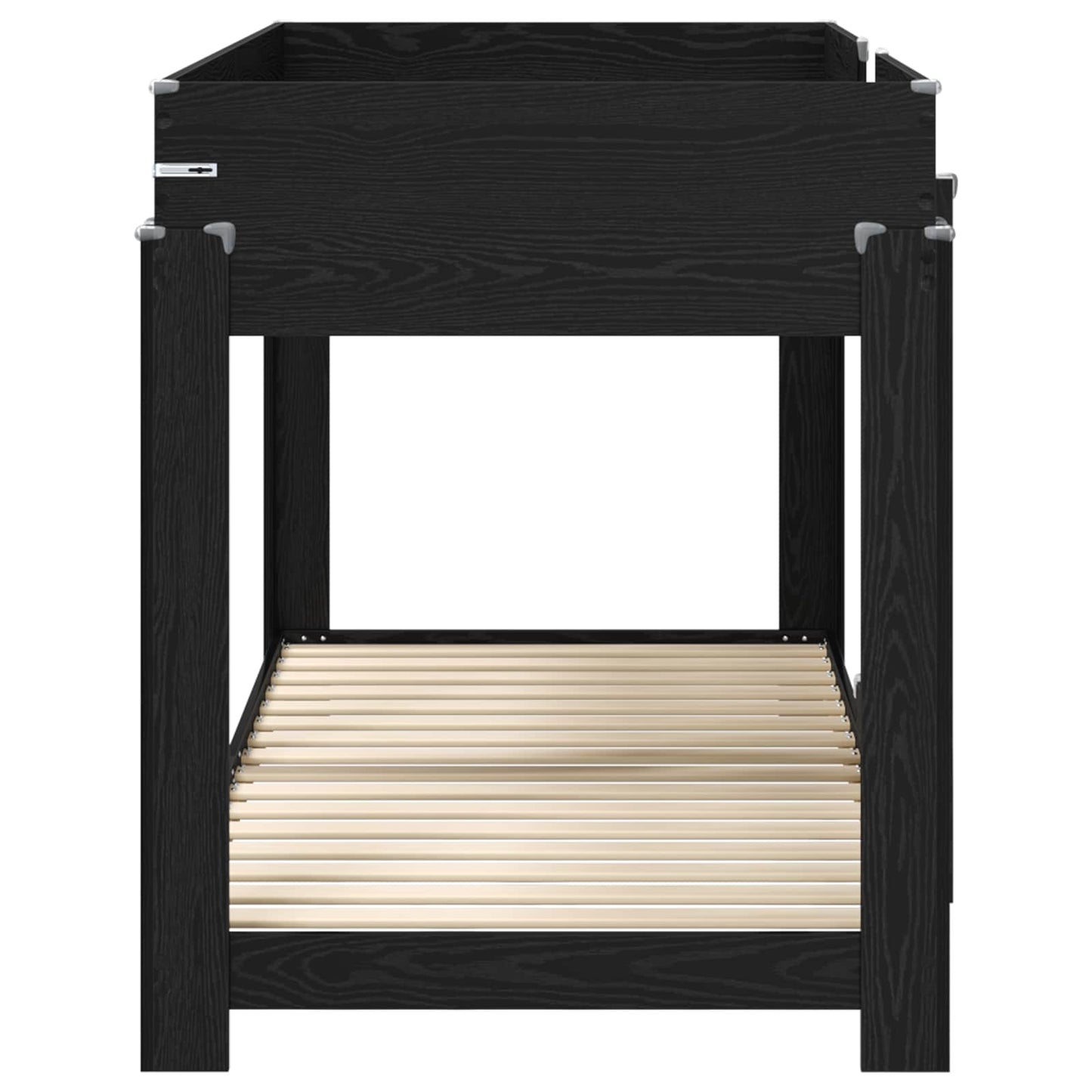 Bunk Bed for Kids Black Oak 100 x 200 cm Engineered Wood