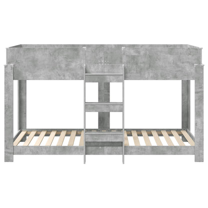 Bunk Bed for Kids Concrete Grey 100 x 200 cm Engineered Wood