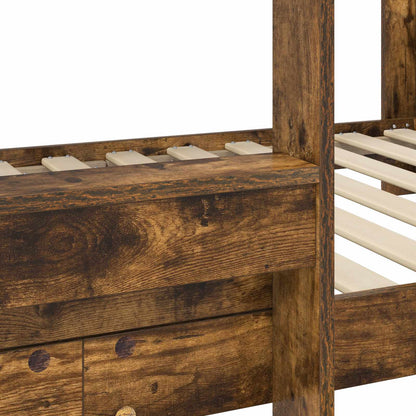 Bunk Bed for Kids Smoked Oak 100 x 200 cm Engineered Wood
