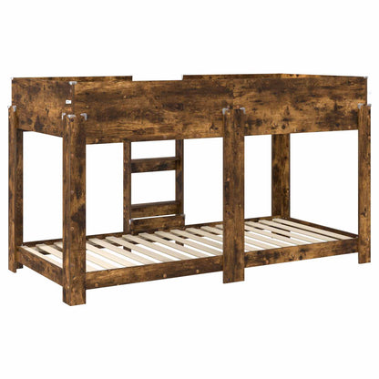 Bunk Bed for Kids Smoked Oak 100 x 200 cm Engineered Wood