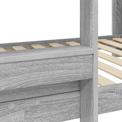 Bunk Bed for Kids Grey Sonoma 100 x 200 cm Engineered Wood