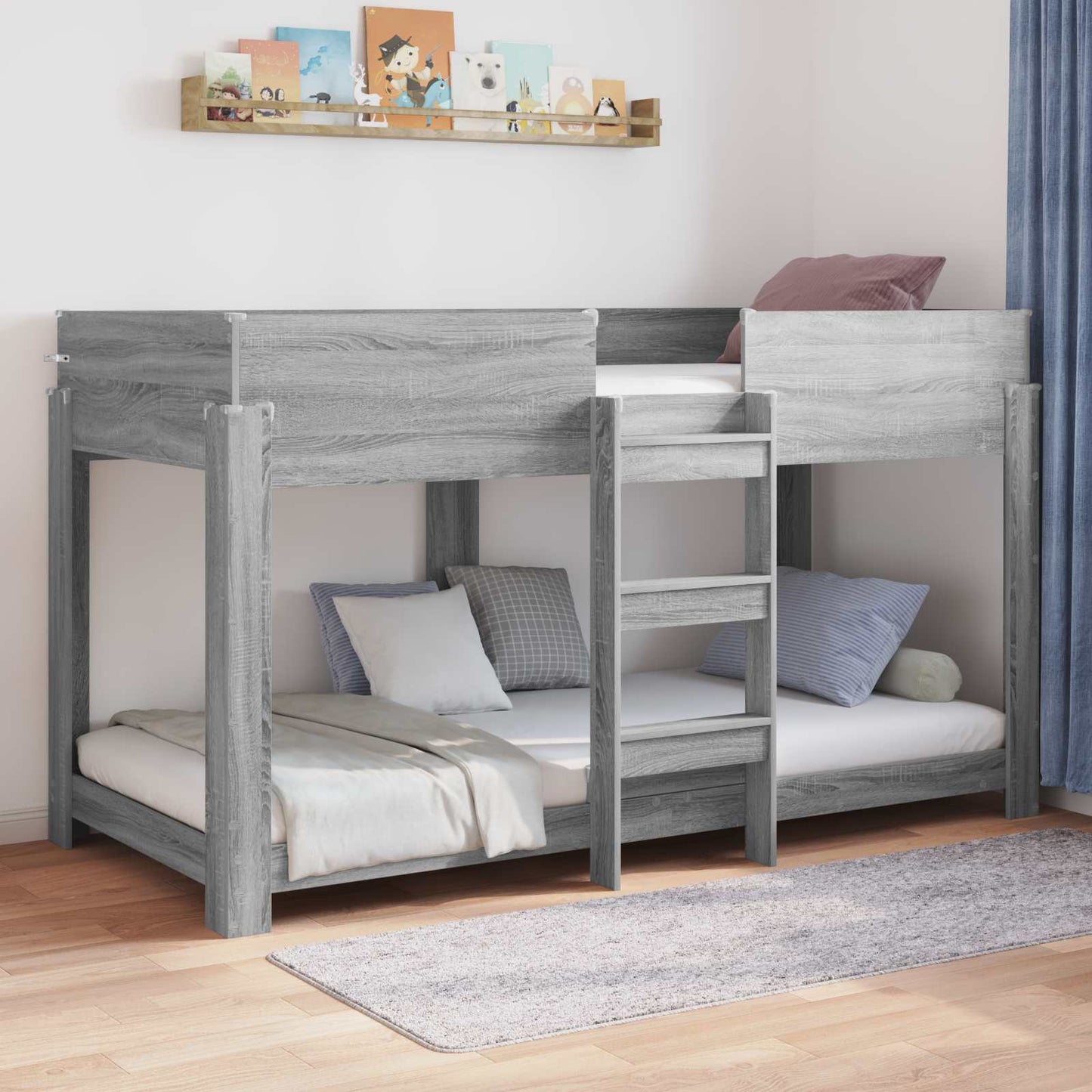 Bunk Bed for Kids Grey Sonoma 100 x 200 cm Engineered Wood