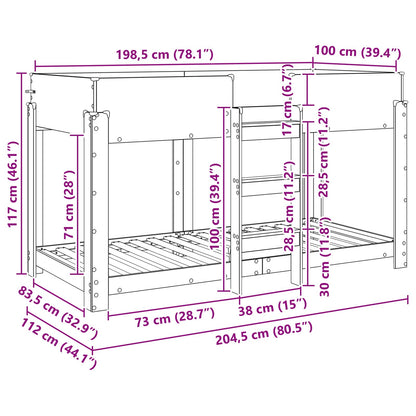 Bunk Bed for Kids Grey Sonoma 100 x 200 cm Engineered Wood