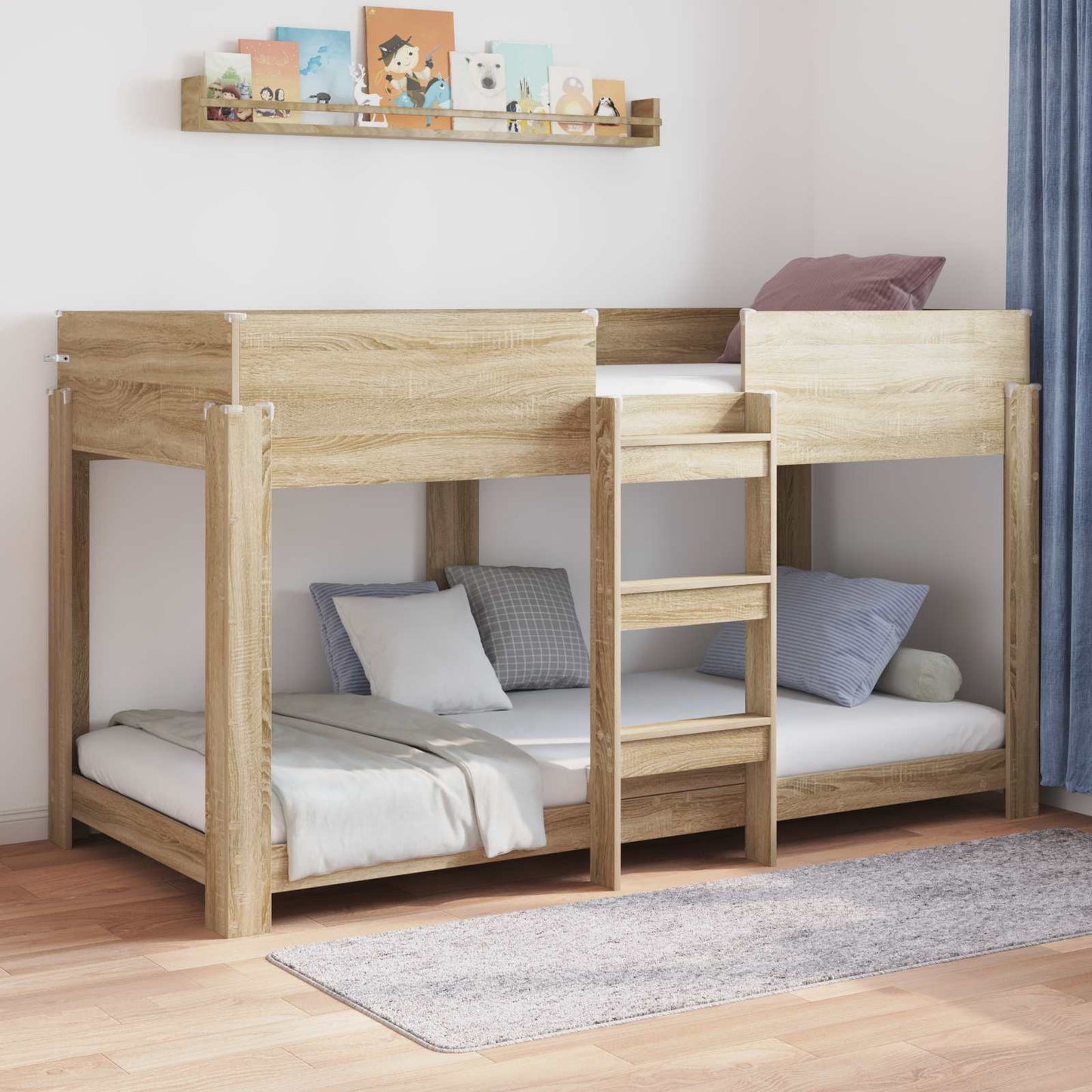 Bunk Bed for Kids Sonoma Oak 90 x 200 cm Engineered Wood