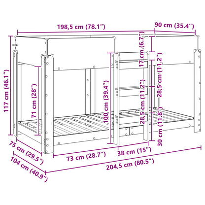 Bunk Bed for Kids Sonoma Oak 90 x 200 cm Engineered Wood