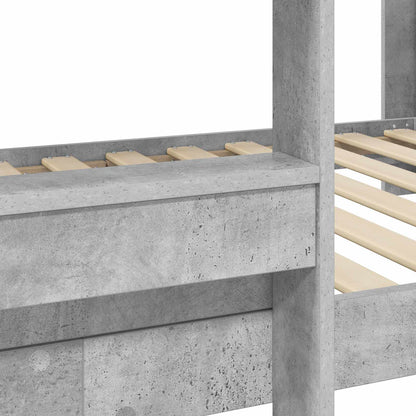 Bunk Bed for Kids Concrete Grey 90 x 200 cm Engineered Wood