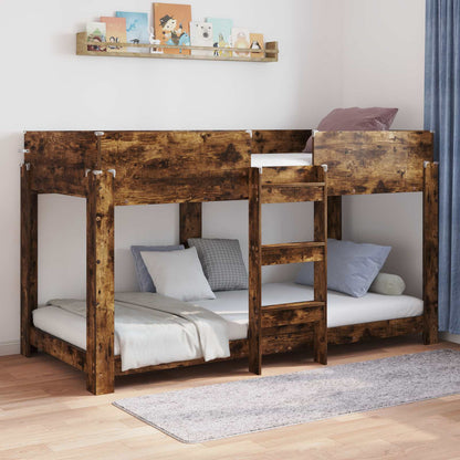 Bunk Bed for Kids Smoked Oak 90 x 200 cm Engineered Wood