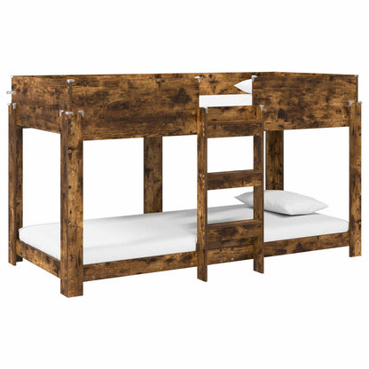 Bunk Bed for Kids Smoked Oak 90 x 200 cm Engineered Wood