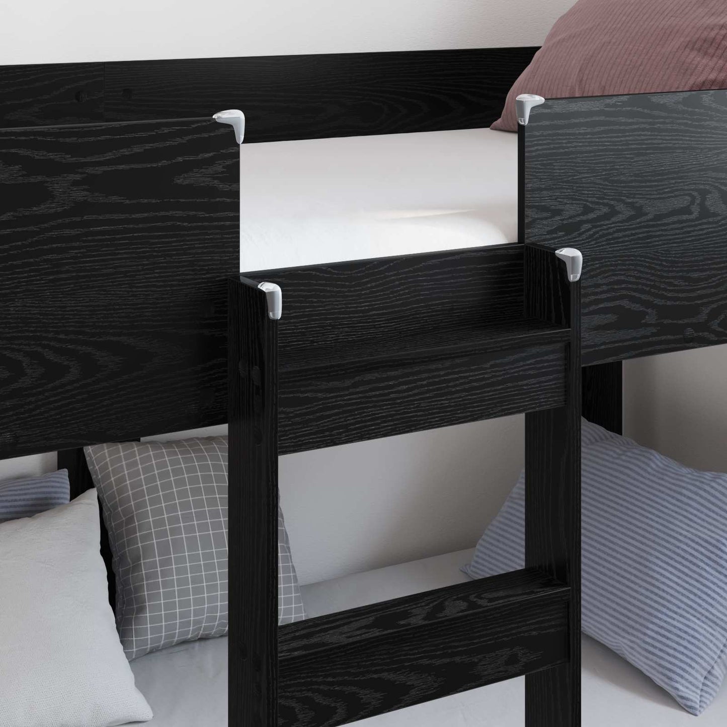 Bunk Bed for Kids Black Oak 80 x 200 cm Engineered Wood