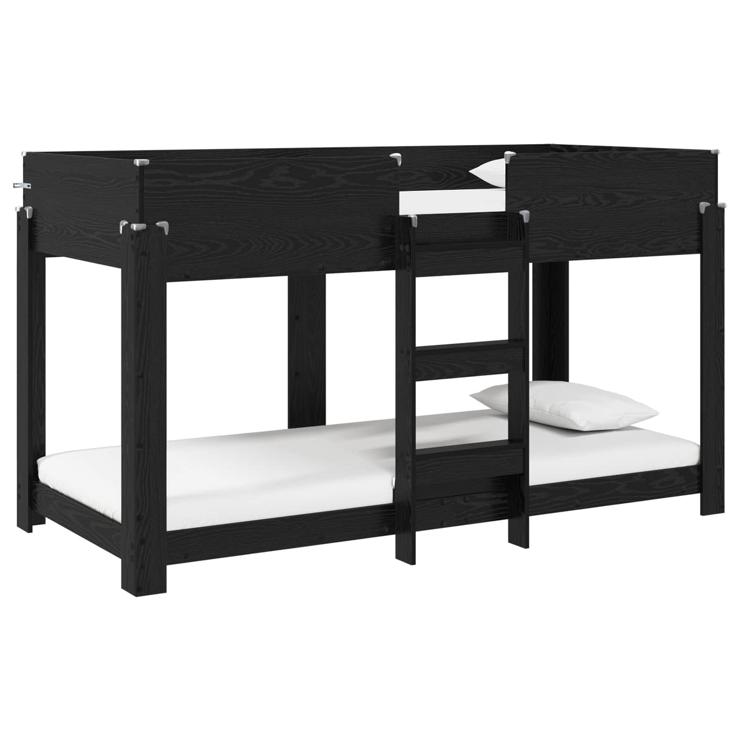 Bunk Bed for Kids Black Oak 80 x 200 cm Engineered Wood