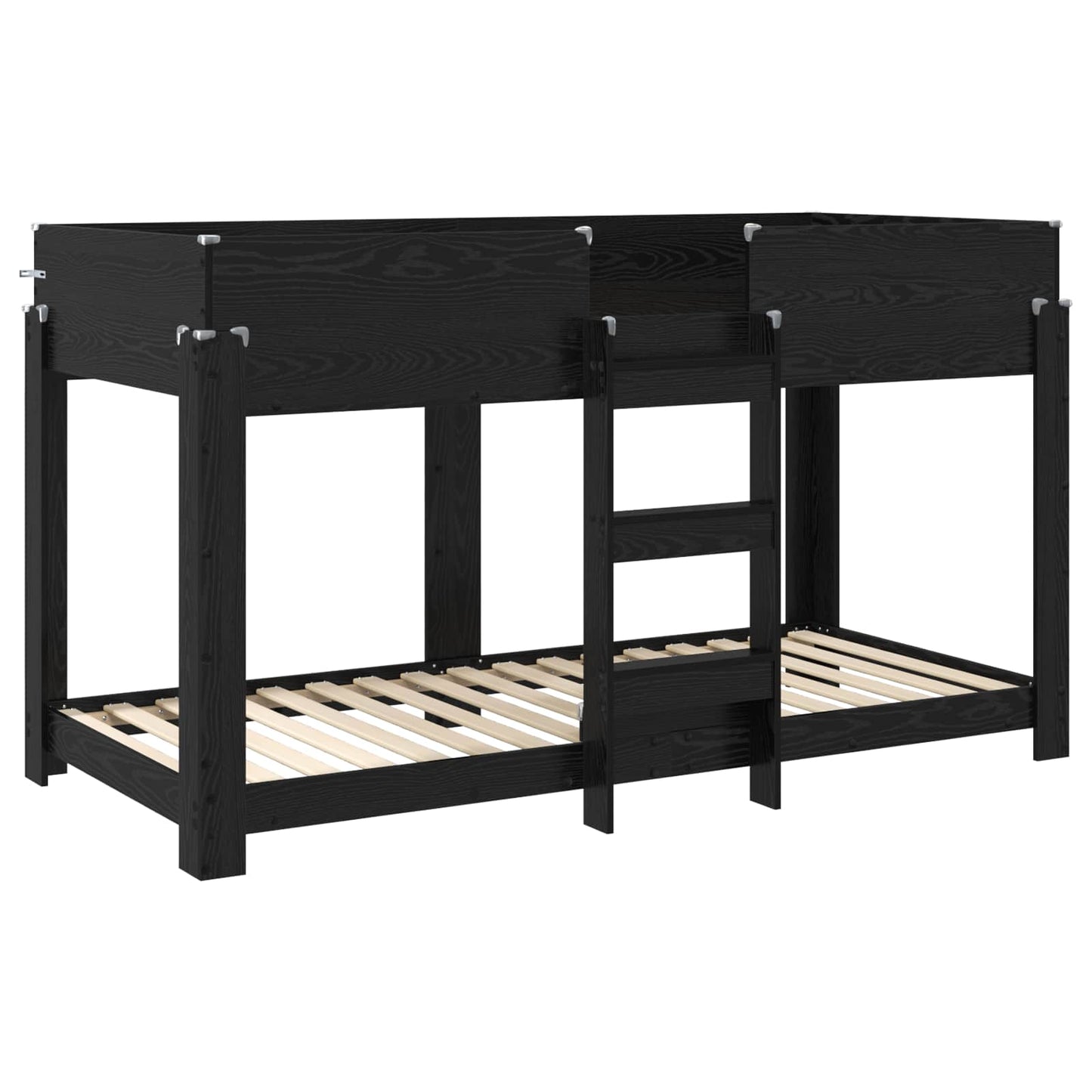Bunk Bed for Kids Black Oak 80 x 200 cm Engineered Wood