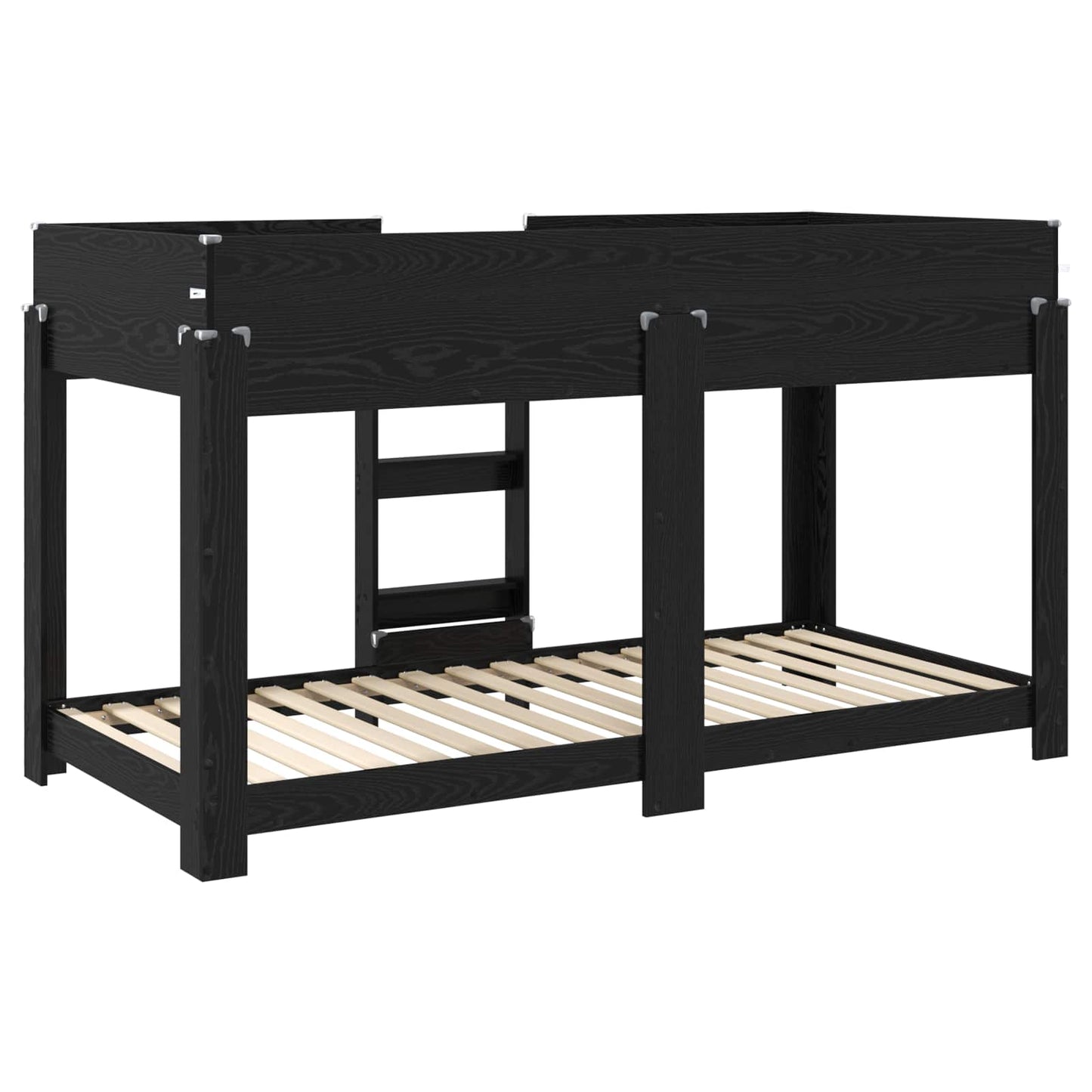Bunk Bed for Kids Black Oak 80 x 200 cm Engineered Wood