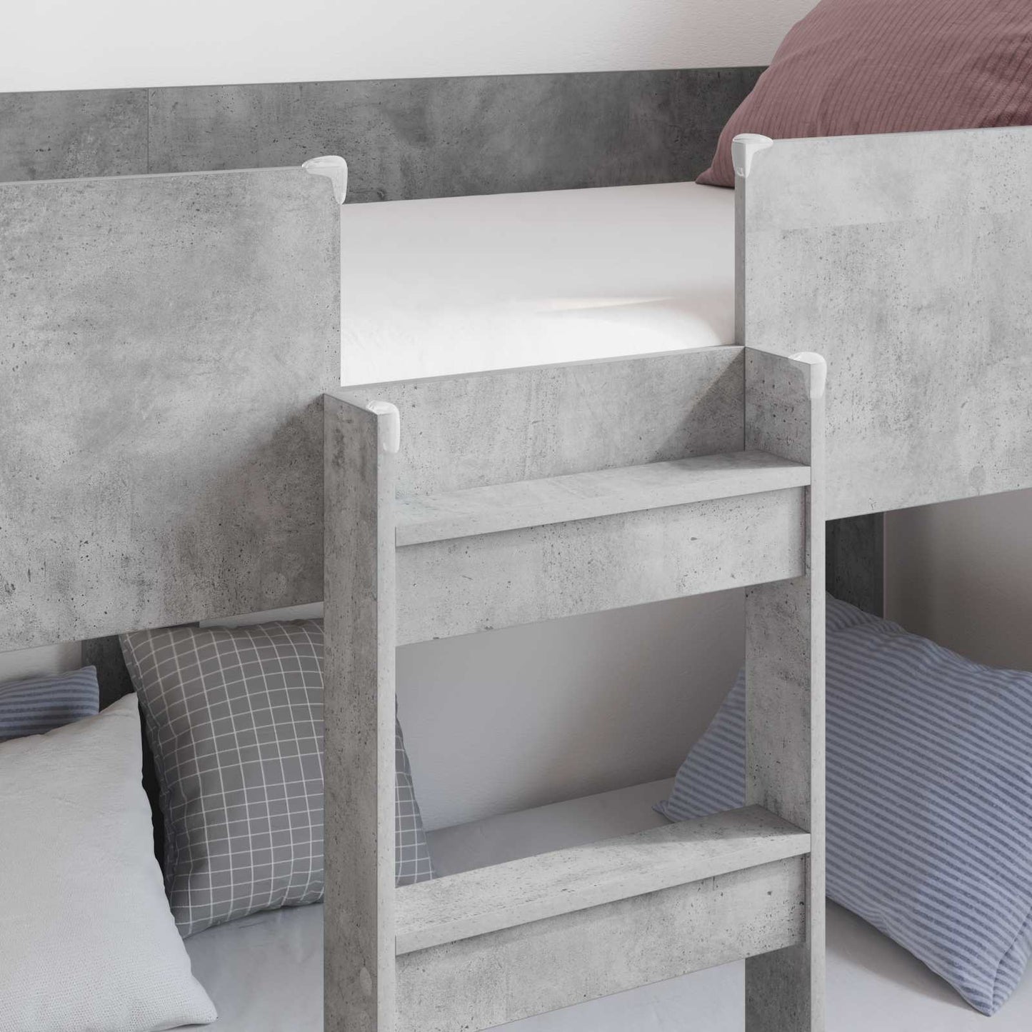Bunk Bed for Kids Concrete Grey 80 x 200 cm Engineered Wood