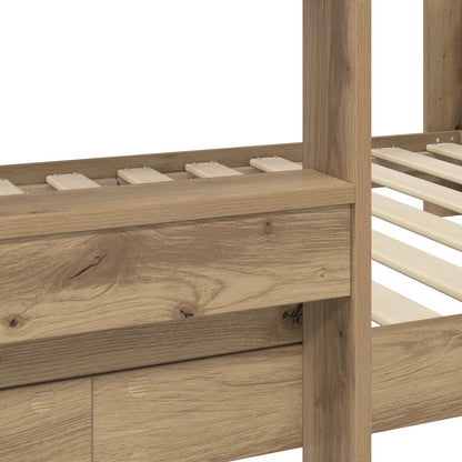 Bunk Bed for Kids Artisan Oak 80 x 200 cm Engineered Wood