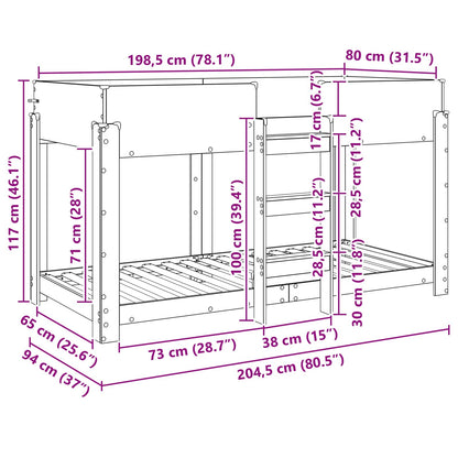 Bunk Bed for Kids Artisan Oak 80 x 200 cm Engineered Wood