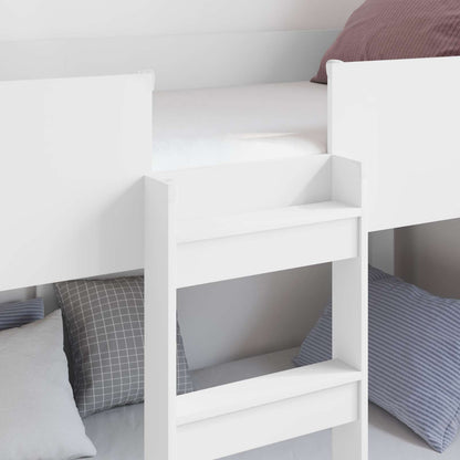 Bunk Bed for Kids White 75 x 190 cm Engineered Wood