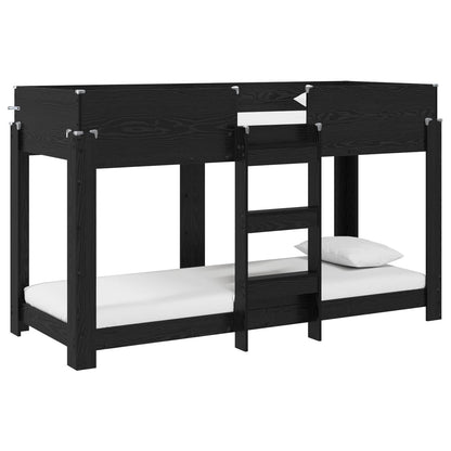 Bunk Bed for Kids Black Oak 75 x 190 cm Engineered Wood