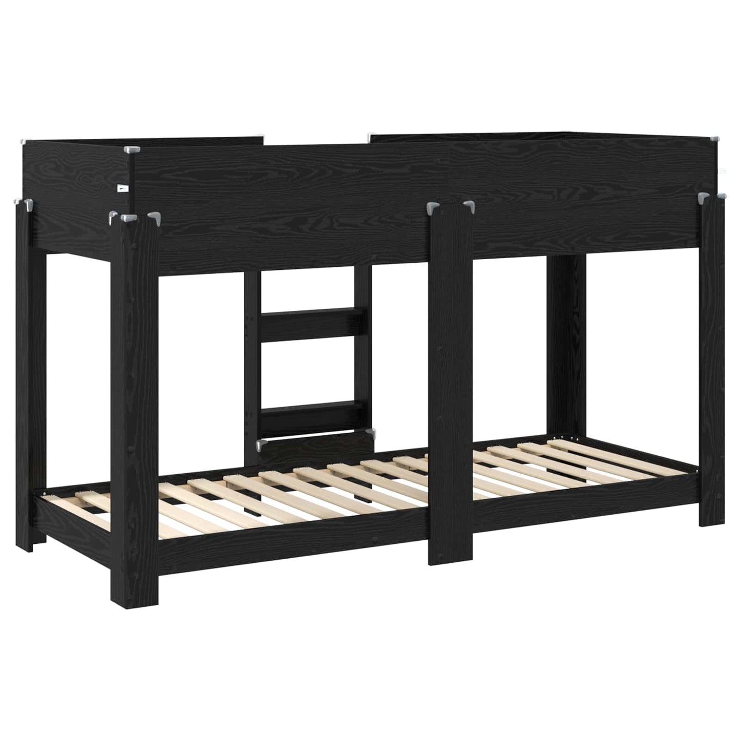 Bunk Bed for Kids Black Oak 75 x 190 cm Engineered Wood